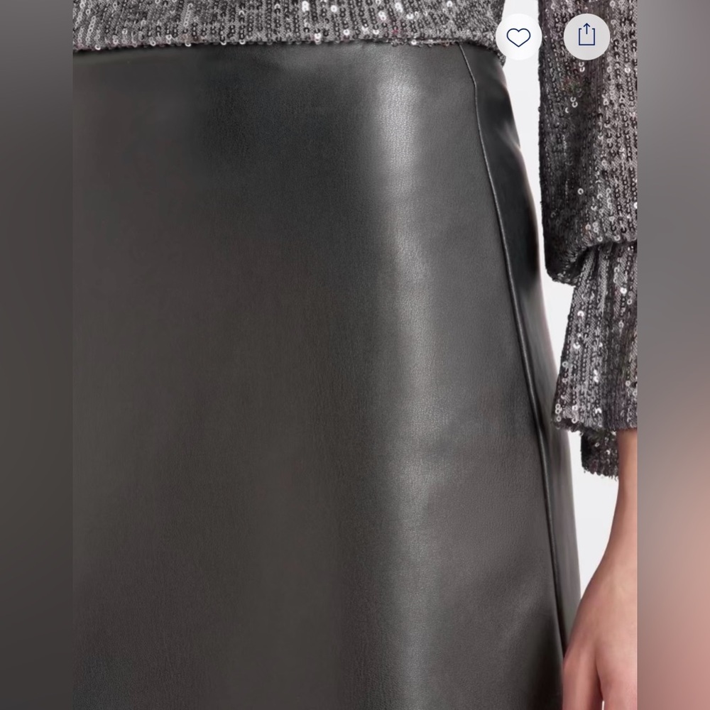 Z Supply Ciera Faux Leather Skirt in Black - Picture 3 of 5